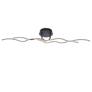 LED Deckenlampe, Wellen Design, schwarz, Länge 112,5 cm
