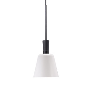 LED Pendelleuchte weiß, Textilkabel schwarz, Höhe ca. 250 cm