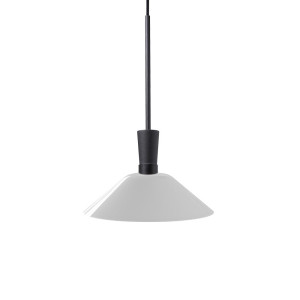LED Pendelleuchte weiß, Textilkabel schwarz, Höhe ca. 250 cm
