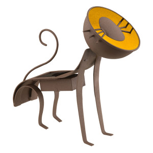 LED Solarleuchte, Katzen Design, rostfarben, H 23,5 cm