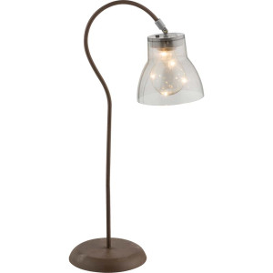 LED Solar Außen Tischleuchte, Glas, rostfarben, Höhe 51,5 cm