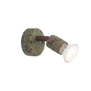 LED Wandleuchte, Metall, Grün-Rostfarbe, Spot beweglich