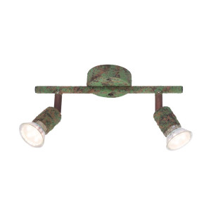 LED Deckenlampe, Metall, grün, rostfarben, Spot