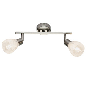 Deckenleuchte, geeist, Spots verstellbar, L 30 cm