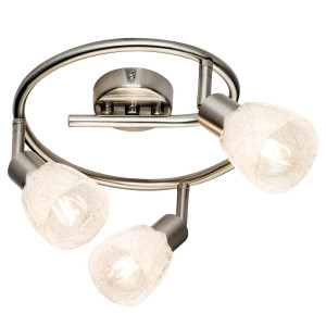 Deckenlampe, bewegliche Spots, Rondell, silber, 44 cm