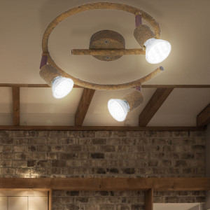 Deckenleuchte, Rondell, LED, rostfarbig