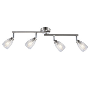 LED Deckenstrahler, Chrom, Spots verstellbar L 60 cm, CRASH