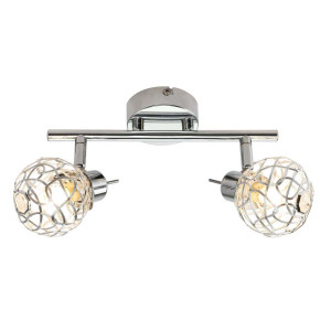 LED Deckenleuchte, Chrom, Aluminium, silber, Kristalle, Spot
