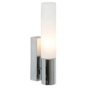LED Glas Wandleuchte, chrom, opal, Höhe 22 cm, MARINES