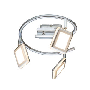 LED Deckenleuchte, Chrom, Spots beweglich, quadratisch