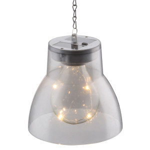 LED Solar Hängeleuchte, klar, Schalter, H 50 cm