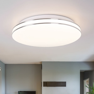 LED Deckenleuchte Chrom, rund, 37 cm Pierre