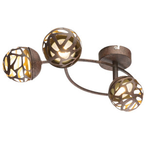 LED Deckenleuchte,  Kugel Spots, rost, L 40 cm, OHIO