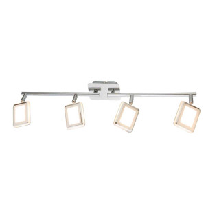 LED Deckenleuchte, Chrom, Spots beweglich, quadratisch