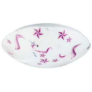 LED Deckenleuchte, Einhorn, Glas, weiß, 50 cm, NATALIE