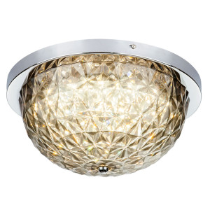 LED Deckenleuchte, Kristall, rauch, 40 cm, VAYON