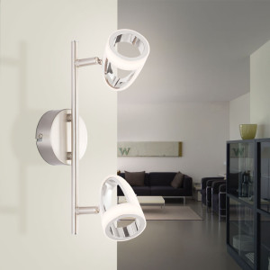 LED Wandleuchte, Metall, Chrom, Spots  beweglich