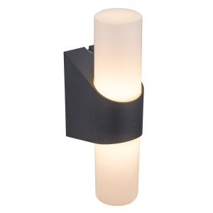 LED Außen Wandleuchte, Aluminium Druckguss, Opal, IP44