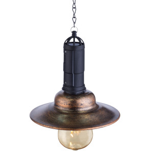 LED Solar Hängeleuchte, rostfarben, Glas, H 50 cm