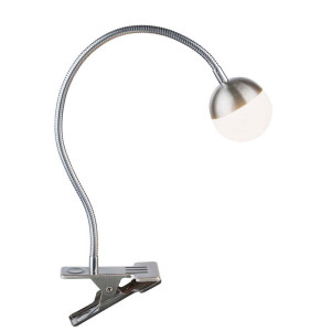 LED Klemmleuchte, Metall, Chrom, nickel-matt, Spot beweglich
