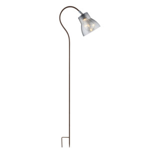 LED Solar Stehleuchte, rostfarben, Glas rauch H 106,5 cm
