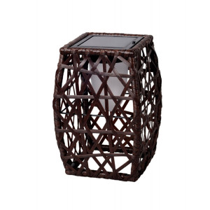 LED Solar Außen Tischleuchte, Rattan, Höhe 27,5 cm