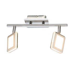 LED Deckenleuchte, Chrom, Spots beweglich, quadratisch