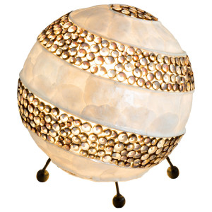 Kugel Tischleuchte, Muschel, 30 cm, BALI
