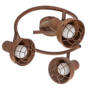 Deckenlampe, rost, Spots Rondell, 25 cm, TYCHO