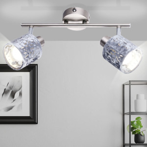 Deckenleuchte, Dekorstanzungen, silber, ALYS