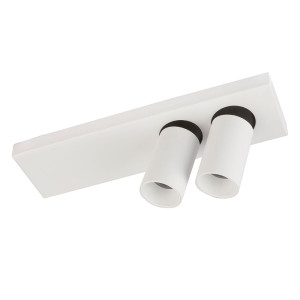 LED Deckenleuchte, ALU, weiß, Spots verstellbar, L 30 cm