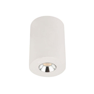 LED Deckenleuchte, Gips, weiß, Chrom