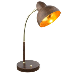 Tischleuchte, rostfarben, blattgold, H 45 cm, ANITA