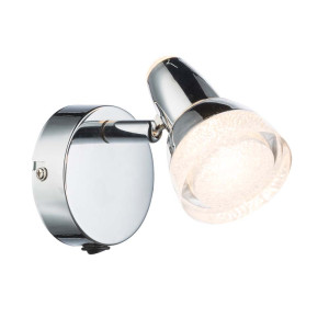 LED Wandleuchte, Chrom, Glas, Kristalle, Spot verstellbar
