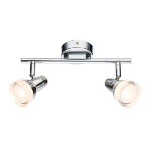 LED Deckenleuchte, Chrom, Glaskristalle, Spot beweglich