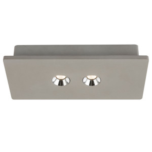LED Deckenleuchte, Chrom, Beton, L 27 cm, TIMO