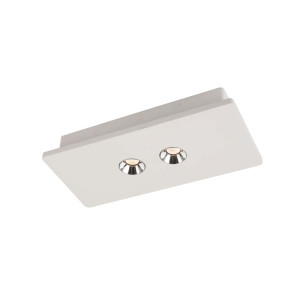 LED Deckenleuchte, Gips, weiß, Chrom