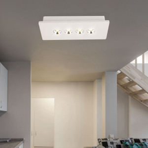 LED Deckenleuchte, Metall, Chrom, Gips, weiß