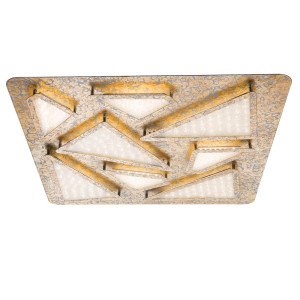 LED Deckenleuchte, Kristalle, Gold-Farben, L 60 cm