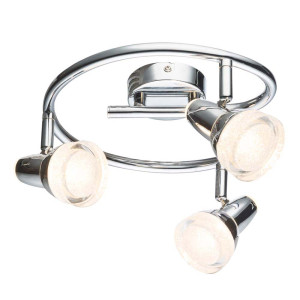 LED Deckenleuchte, Metall, Chrom, Glas, Kristalle, klar