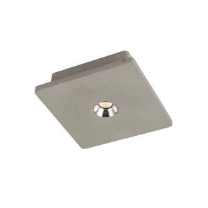 LED Deckenleuchte, Beton, grau, Chrom, quadratisch