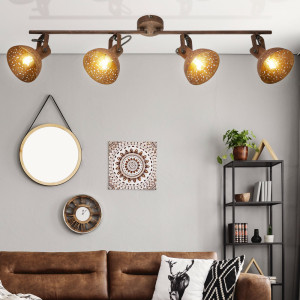 Deckenstrahler, rost, Spots verstellbar, L 80 cm, CELINE