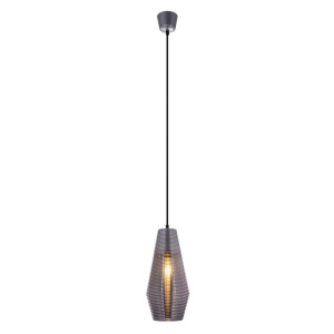 Hängeleuchte, Metall, Glas, silber, metallic, rauch