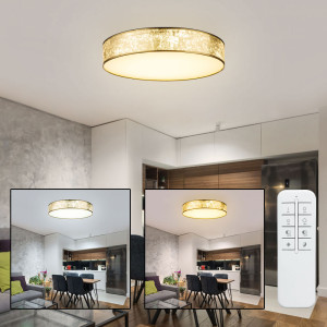 LED Deckenlampe, goldfarben, Fernbedienung, 60 cm, AMY