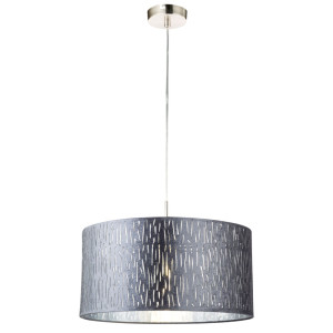 Samt Pendelleuchte, silber metallic, 40 cm, TAROK