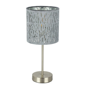 Tischleuchte, Samt, silber-metallic, H 35 cm, TAROK