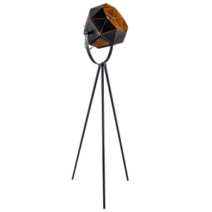 Stativ Stehleuchte, Metall, schwarz gold, Höhe 160 cm