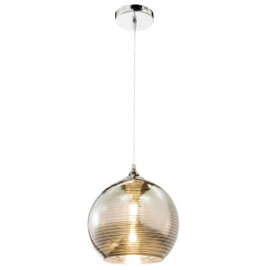 Hängelampe, Kugelschirm, Glas, Chrom, H 129 cm, JORAH