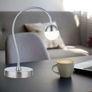 LED Tischleuchte, silber, Chrom, Spot, beweglich, H 51,5 cm