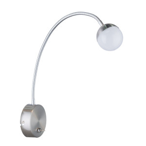 LED Wandleuchte, Flexo, Chrom, beweglicher Spot, H 55 cm